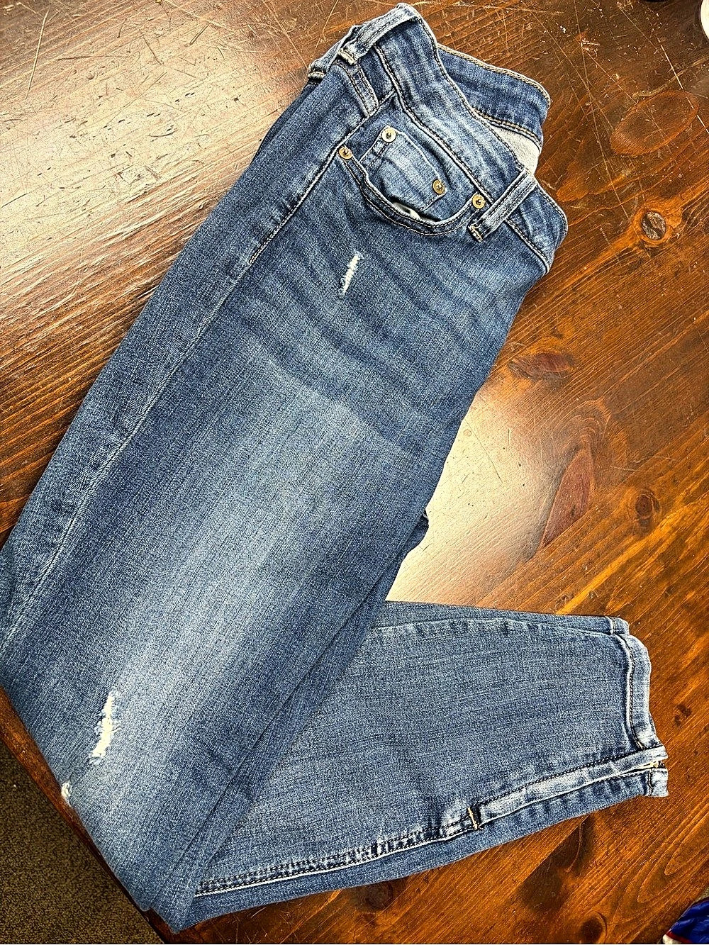 Pistola Distressed Skinny Jeans in Blue Waist 29